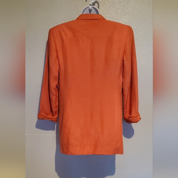 The Limited Coral Linen Blend Relaxed Oversized Notched Blazer Jacket Size Small - Picture 8 of 10